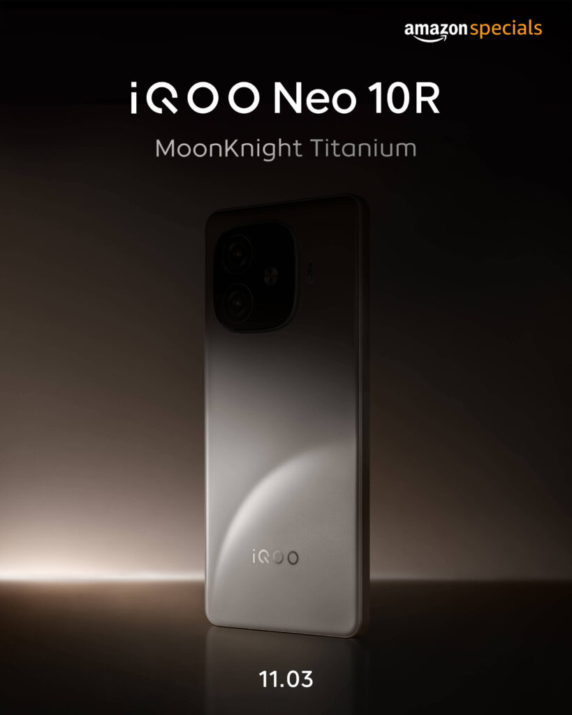 iQOO Neo 10R smartphone in Moonknight Titanium