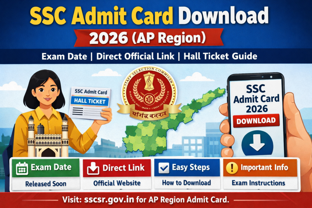 SSC Admit Card Download 2026 (AP Region)
