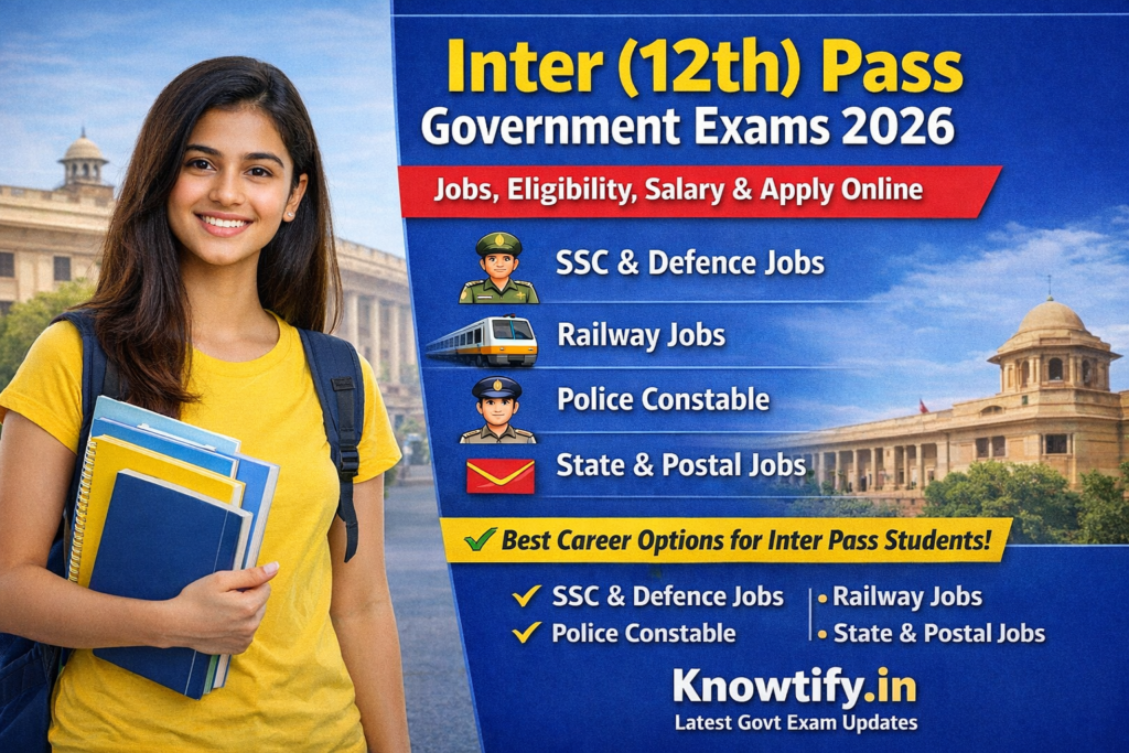Inter (12th) Pass Government Exams 2026