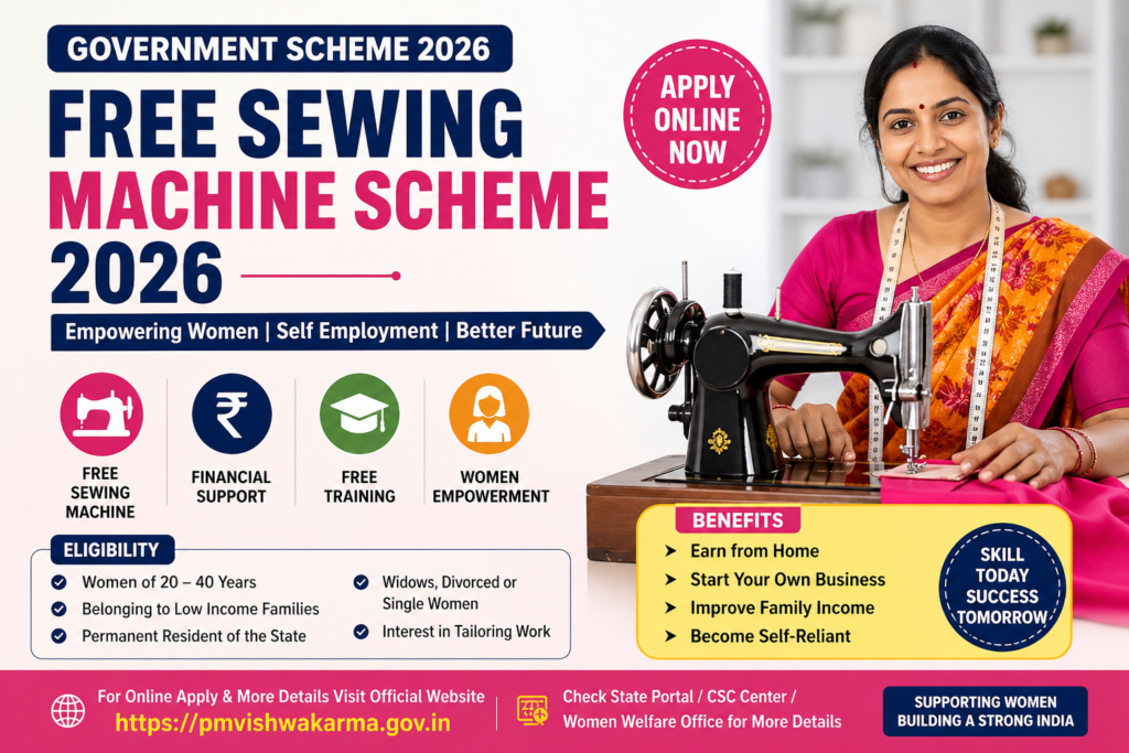 Free Sewing Machine Scheme 2026 – Apply Online, Eligibility, Benefits & State Wise Details
