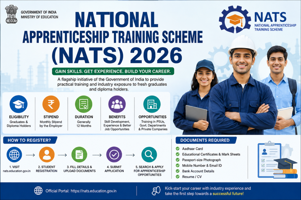 National Apprenticeship Training Scheme (NATS) 2026 – Registration, Eligibility, Stipend & Benefits