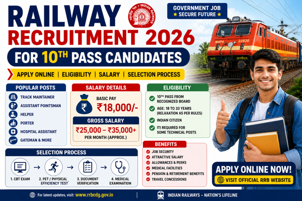 ailway Recruitment 2026 for 10th Pass
