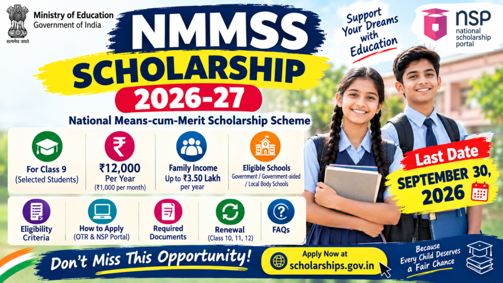 NMMSS Scholarship 2026-27