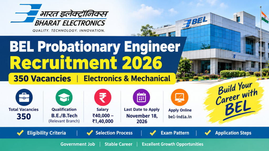 BEL Probationary Engineer Recruitment 2026