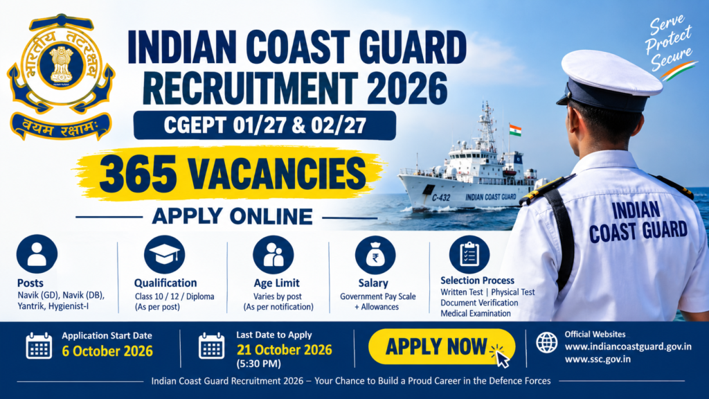 Indian Coast Guard Recruitment 2026