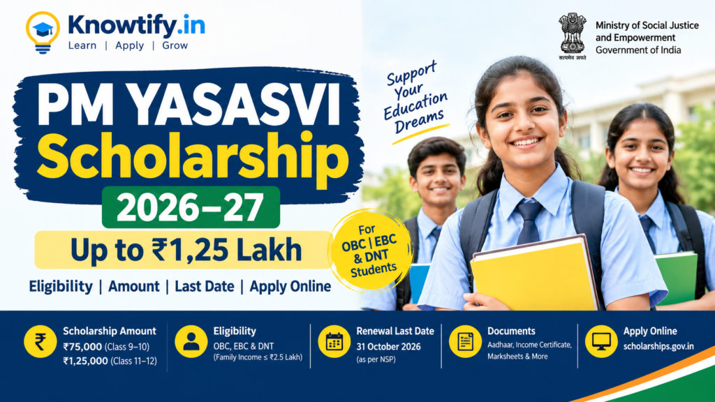 PM YASASVI Scholarship 2026